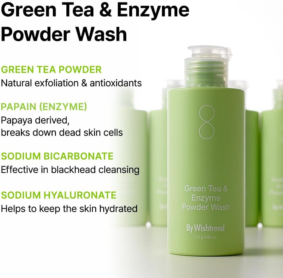 BY WISHTREND GREEN TEA & ENZYME POWDER WASH