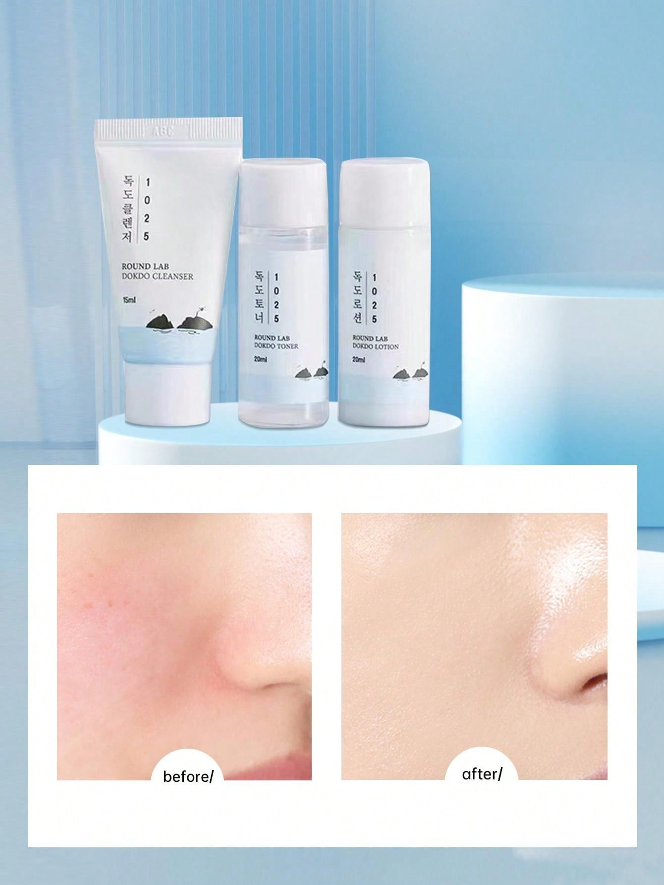 ROUND LAB - 1025 DOKDO ON THE GO KIT (CLEANSER+TONER+LOTION) 40ML+50ML+50ML