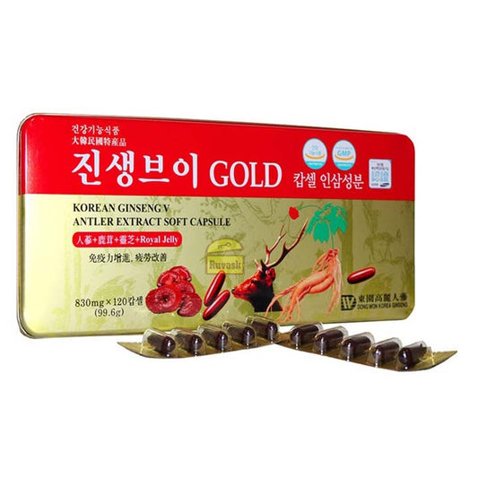 KOREAN GINSENG V ANTLER EXTRACT SOFT CAPSULE 830mg x 60 Tablets (49.8g)