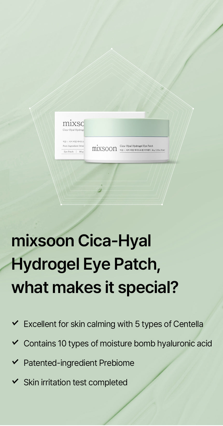 MIXSOON CICA-HYAL HYDROGEL EYE PATCH