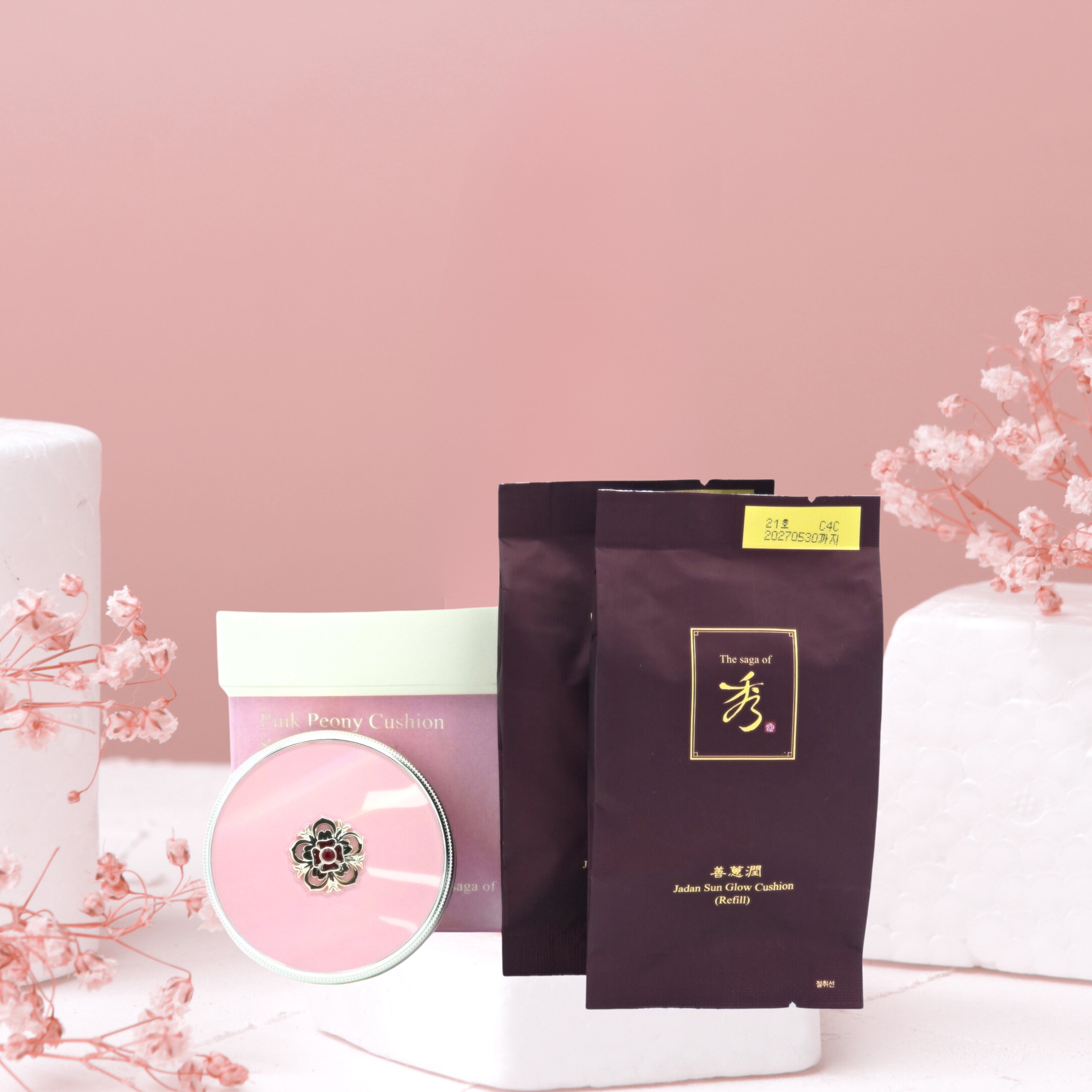 The Saga of Xiu Pink Peony Cushion Special Edition #23 SPF factory 50+/PA+++ & 2 refills