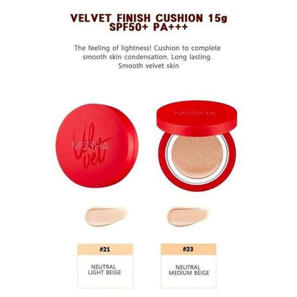 MISSHA VELVET FINISH CUSHION - 2 COLOURS